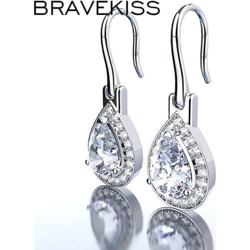 BRAVEKISS 7 color Luxury Zircon Earrings Hoop Earrings for Women charms jewelry Earring Fashion Jewelry Gifts for women BUE0592