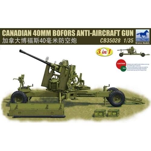 BRONCO CB35028 1/35 Bofors 40mm L/60 Anti Aircraft Gun (Canadian Version) - Scale Model Kit