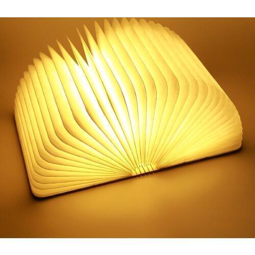 Wooden Folding Book LED Nightlight Art Decorative Lights Desk/Wall Magnetic Lamp White/Warm White