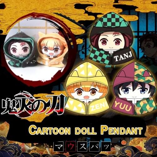 Devils Blade Two Dimensions Anime Peripheral Demon Slayer Tanjirou Kimetsu No Yaiba Cape Plush Doll Pendant Stuffed Plush Toy
