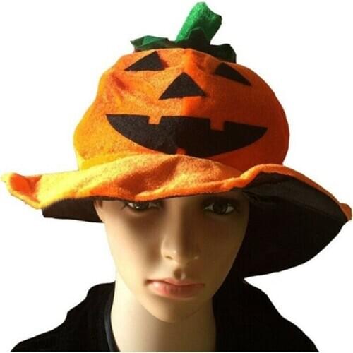 Halloween Pumpkin Hat Proms Party Prop Ghost Festival Velvet Hat Pumpkin Hat Party Hats