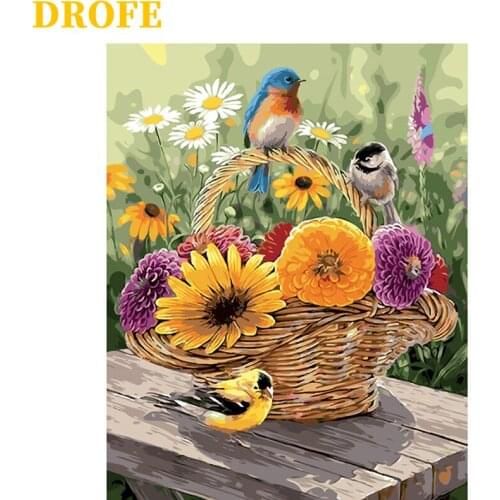 DROFE Frame Painting By Numbers modern mural acrylic pigment unique home decoration hand painted gift 40x50cm Oriental style