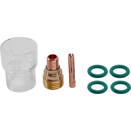 7Pcs/Set #12 Pyrex Glass Cup Kit Stubby Collets Body Gas Lens Tig Welding Torch For Wp-9/ 20/ 25 Welding Accessories