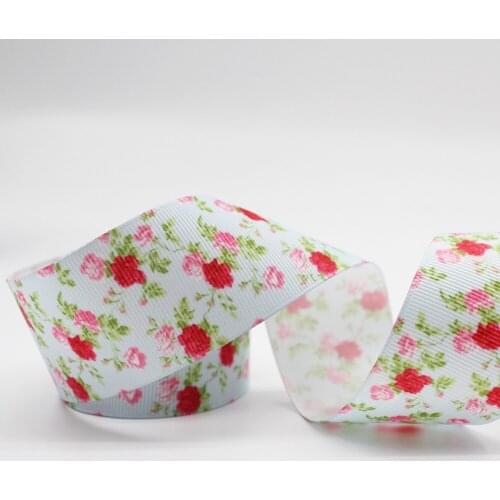Flowers Printed Grosgrain Ribbon 16-75mm Diy Handmade Materials Hair Accessories Wedding Gift Wrap Tape Ribbons