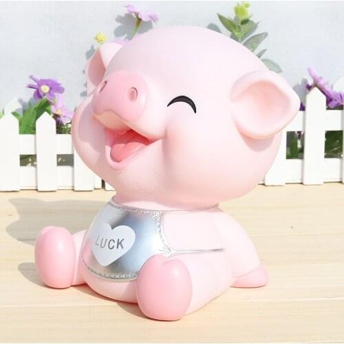Creative Pink Decoration Of The Childrens Room Cartoon Antiquated Accessories For The House Modern Piggy Coin Bank Money Box