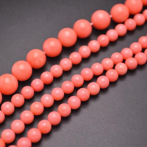 High Quality Pink Sea Bamboo Coral Round Loose Beads DIY Jewelry making supplies 2mm 4mm 6mm 8mm 10mm