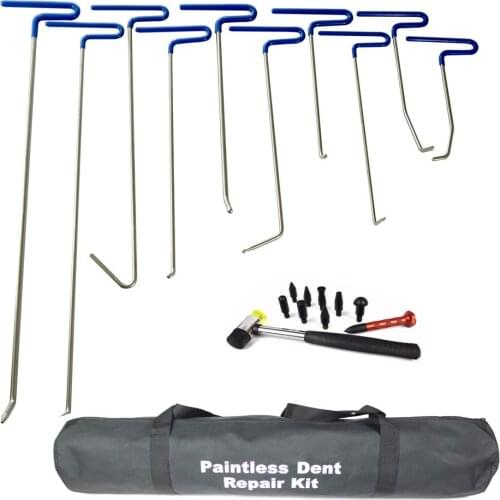 PDR Hook Tools Set Push Rod Crowbar Dent Removal Paintless Dent Repair Tool Kit for Car Auto Body DoorDing Hail Repair Hand Tool
