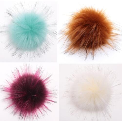 Hotsale 10cm Fluffy Hairy Ball Winterh Faux Fur Pom pom Buckle For Knitted Cap Hat Skullies Shoes Bag Clothing Accessories