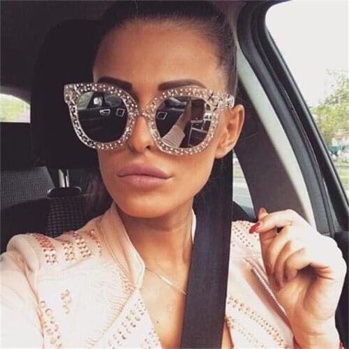 Trends Around Star Sunglasses Women Oversized Square Sunglasses Transparent Frame Sun Glasses For Female oculos