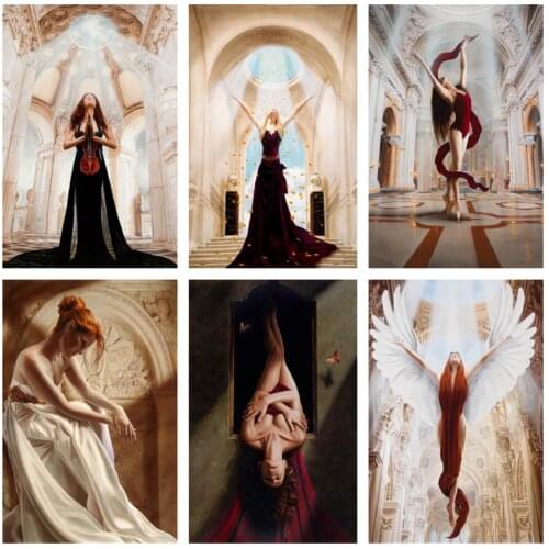 5D DIY Diamond Painting Dancing Girl Pattern Cross Stitch Kit Full Round Drill Diamond Embroidery Mosaic Crafts Angel Picture