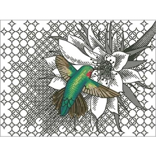 Hummingbird picking flowers patterns Counted Cross Stitch 11CT 14CT 18CT DIY Chinese Cross Stitch Kit Embroidery Needlework Sets