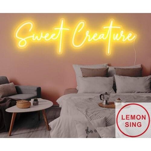 Neon Word Lights - Sweet Creature Sign, Love Gifts, Valentines Gift, Bedroom Neon Light, Neon Test Sign, Romantic Neon Sign, Bou