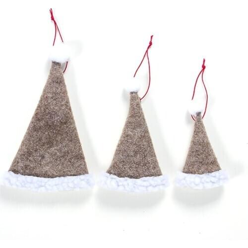 Christmas Decorations Fabric Felt Wine Bottle Set Christmas Hat Pendant Creative Christmas Tree Decoration