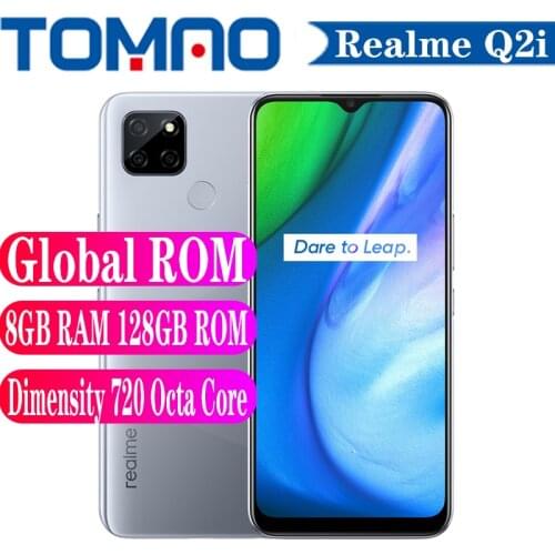 Global ROM Realme Q2i 5G Mobile Phone 60Hz Dimensity 720 Octa Core 4GB RAM 128GB ROM 5000mAh Battery 18W 13MP Camera Google Play