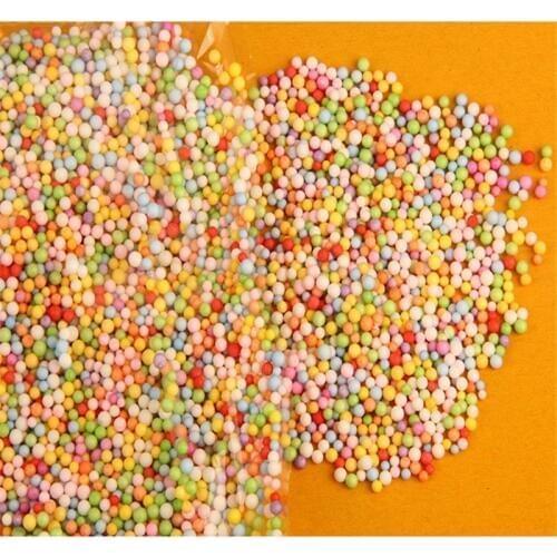 About 250g 2-3mm Mixed colors and White beads styrofoam Polystyrene Bubble ball Suitable for decoration wedding, party, DIY