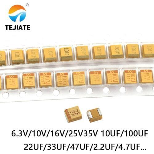 10PCS Tantalum capacitor type B 3528 patch 6V/10V/16V/25V/35V 10uF 1uF 106 2.2UF 3.3UF 4.7UF 22UF