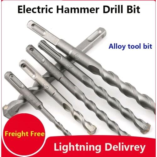 Electric Hammer Bit Impact Bit Lengthening Through Wall Round Shank Two Pits Two Slots Square Shank Four Pits Cement Hole Drill