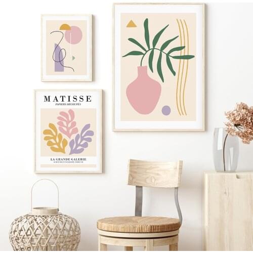 Henri Matisse Flower Vase Nordic Vintage Canvas Paintings Abstract Geometry Wall Art Posters and Prints Pictures Room Home Decor