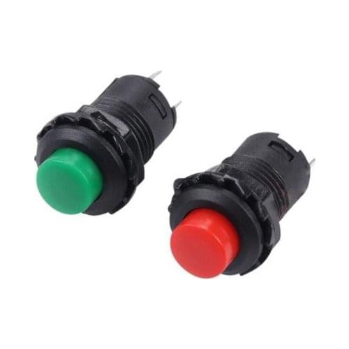 10PCS/LOT DS-425 DS-428 Red/Green Self-locking Push button Switch Latching ON/OFF DS-425A 12mm