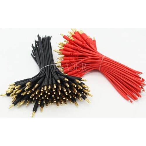 100 pairs/lot RC Parts 4.0mm Gold Plating Banana Plug 16AWG Soft Silicone Wire Switch Cable Connector 150mm