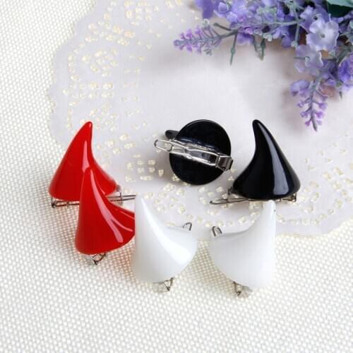 2Pcs Women Chic Halloween Stereo Devil Horns Ears Clip Hairpin Hair barrettes New 2020 #449B