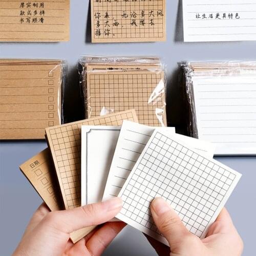 80sheets Student Horizontal Line Kraft Paper Memo Pad Thickened Strong Sticky Message Memo Sticky Note Wholesale