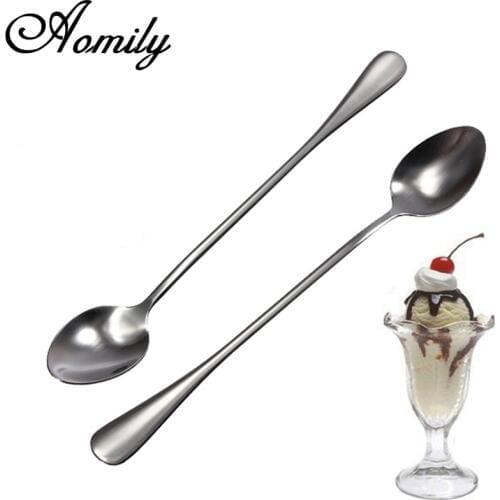 Arshen Stainless Steel Long Spoon Coffee Latte Ice Cream Soda Sundae Drink Cocktail Scoop Mixer Puddler Stirring Spoon