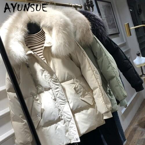 AYUNSUE Winter Coat Women Down Coat White Duck Down Jacket Women Korean Puffer Jacket Warm Parka Chaqueta Mujer 9408-2 YY1504