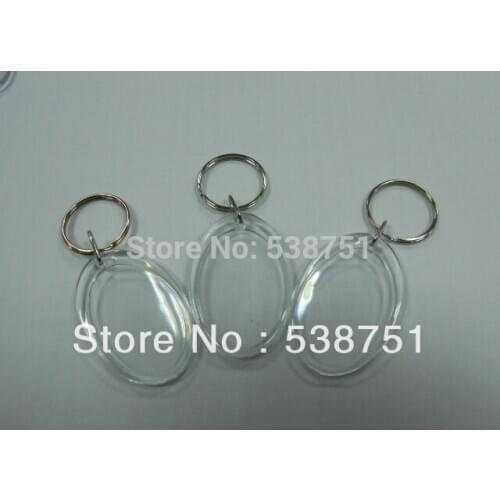 FREE Shipping by FEDEX 500pcs/lot Wholesale Blank Elliptical Acrylic Key Chains/Keyrings/Keyholders for Advertising