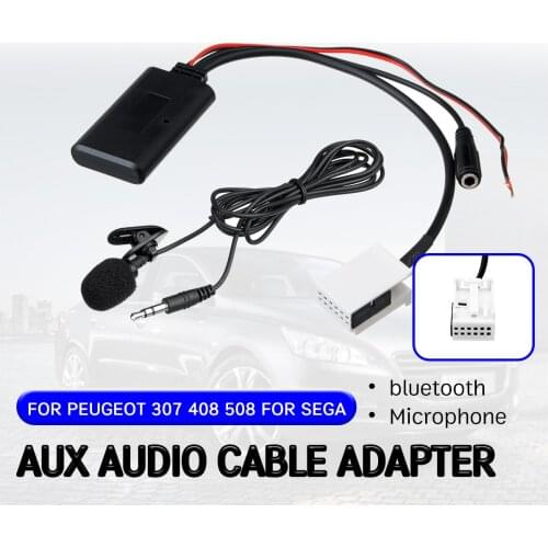 Bluetooth Aux Receiver for Peugeot 207 307 407 308 for Citroen C2 C3 RD4 Cable Adapter with Microphone Wireless Aux Module