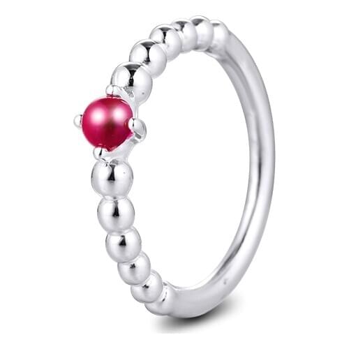 CKK Ring Blazing Red Beaded Rings for Women Men Anillos Mujer sterling silver Bague plata 925 Para Jewelry Wedding Engagement