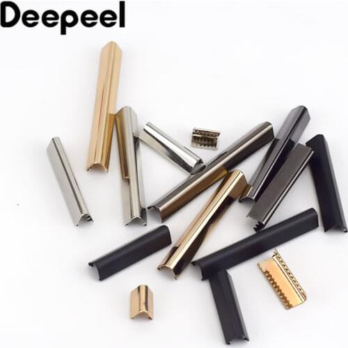 Deepeel 10pcs 10-60mm Metal Strap Tail Clip Buckle Suspender Belt Wallet Leather Stopper Buckles Cord End DIY Accessory BF114