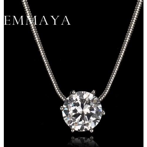 Emmaya Luxury Heats and Arrows Round Cut Zircon Pendant Necklaces for Women Wedding and Engagement Jewelry