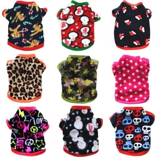 Fleece Dog Clothes Cartoon Dog Coat Warm Puppy Jacket Christmas Halloween Cat Costume French Bulldog Pet Clothing Ropa Perro
