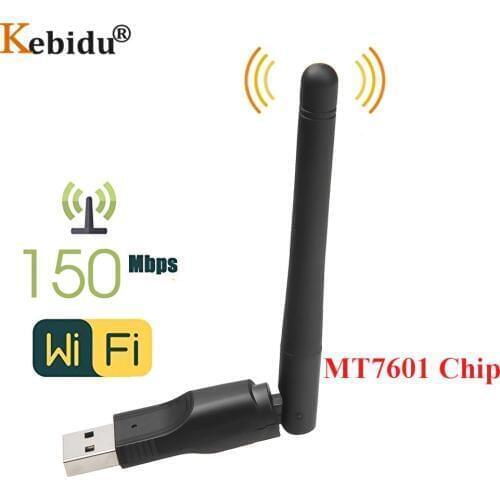 Kebidu Mini MT7601 USB WiFi Wireless with Antenna LAN Adapter for Digital Satellite Receiver Freesat V7S V8 Super X800 IP-S2