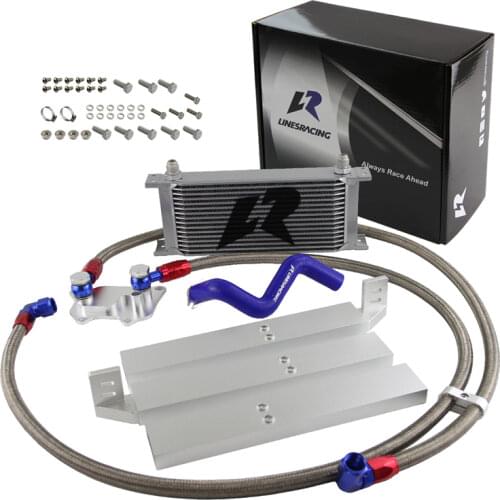 AN8 13 Rows Oil Cooler Full Kit Fits VW Golf MK7 GTI Engine EA-888III Black/Silver