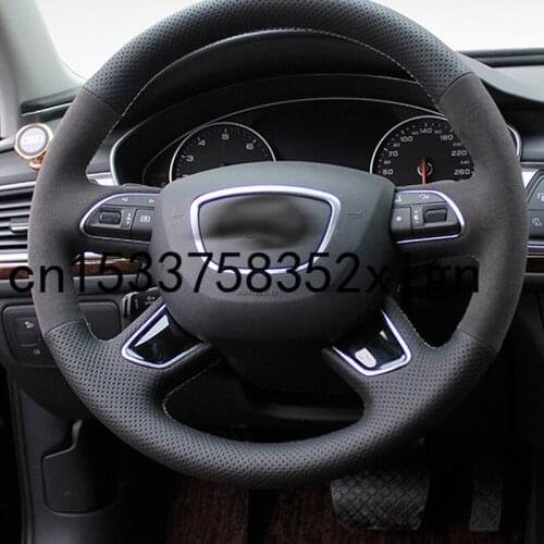 For Audi A1 A3 A8L S5 S7 SQ5 TT R8 DIY custom leather car interior steering wheel cover car accessories