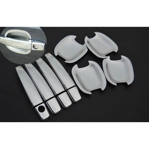 FUNDUOO For Chevrolet Aveo Sonic Holden Barina 2012-2017 New Chrome Door Handle Cup Bowl Cover Pad Sticker
