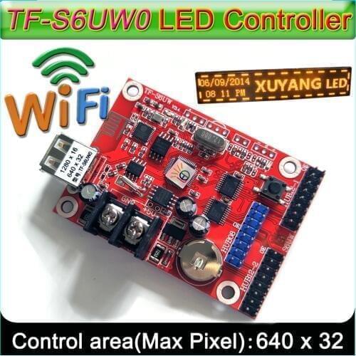 2019 New WIFI+USBcontrol card,TF-S6UW0 P10 LED Module Panel LED sign control card, Suitable for single&double color