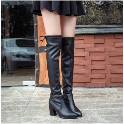 2019 winter new girls over the knee boots students plus velvet princess boots big children small high-heeled children snow boots