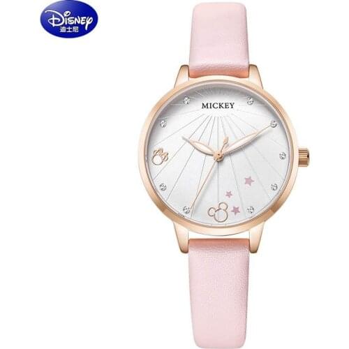 Disney Official Top Brand Women Fashion Casual New Japan Quartz Wristwatches Micky Minnie Mouse Cute Clock Ladies Reloj Mujer
