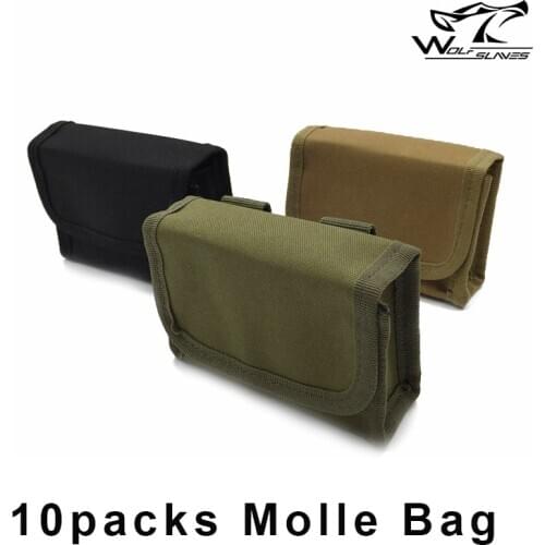 10 Packs XT Bullet Bag Army Hunting Magazine Holder Pouch Tactical 12 gauge Ammo Box Ammunition Pack Molle Pouch Bag for Belt