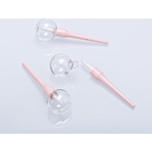 Empty 6ML Lipgloss Packaging Plastic Pink Lollipop Bulb Shaped Lip Glaze Cosmetic Container DIY Lipgloss Wand Tube 50 pcs/lot
