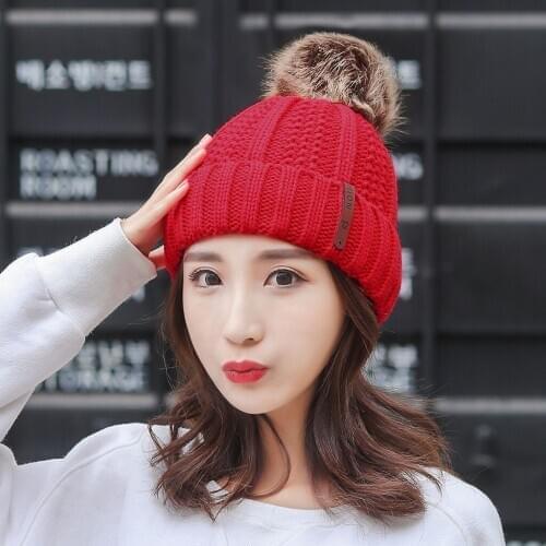 Winter Hats For Women Fashion WomenS Warm Solid Thicken Wool Hat Stripe Knit Windproof Cap Hats For Women Elegant Z0122