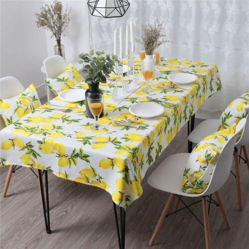 Nordic Lemon Leaves Printed Waterproof Tablecloth Coffee Table Cover Wedding Party Home Decor Table Cloth