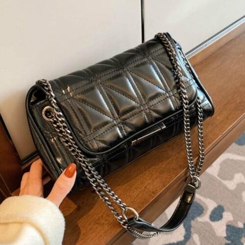 Lattice Square Tote bag 2021 Fashion New High quality PU Leather Womens Designer Handbag Chain Shoulder Messenger Bag Purses
