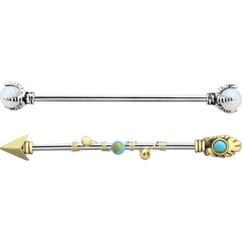 Body Punk Wholesale 5SETS~100SETS Industrial Barbell Piercing Long Earrings Bar