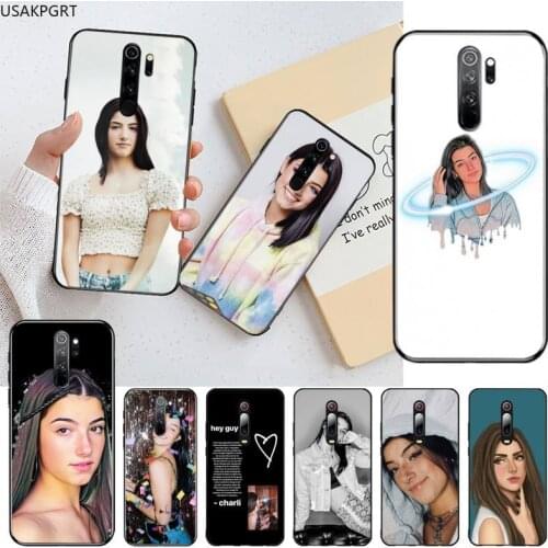 USAKPGRT Charli Damelio Phone Case for Redmi Note 9 8 8T 8A 7 6 6A Go Pro Max Redmi 9 K20 K30 Pro