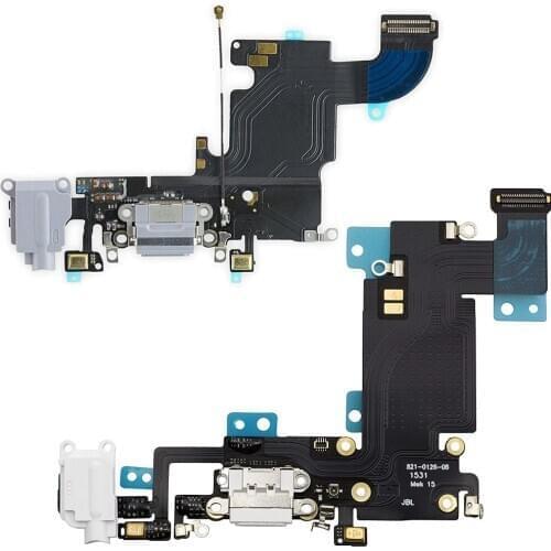 USB Charging Port Dock Flex Cable with Microphone and Headphone Audio Jack Replacement for iPhone 6s 6s Plus