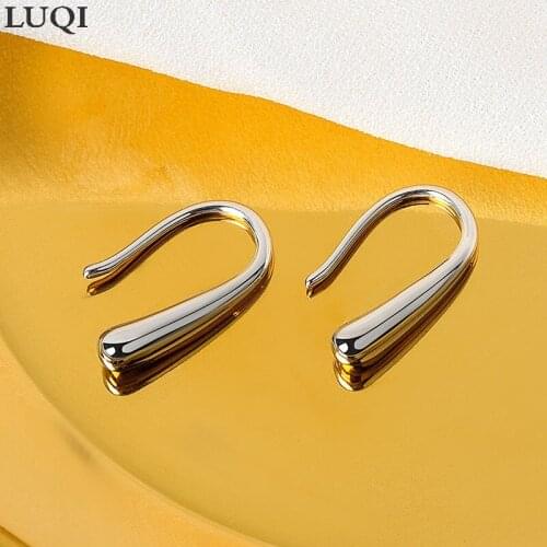 Fashion Womens S925 Silver Plated Platinum Personality Water Drop Simple Ear Hooks ED160